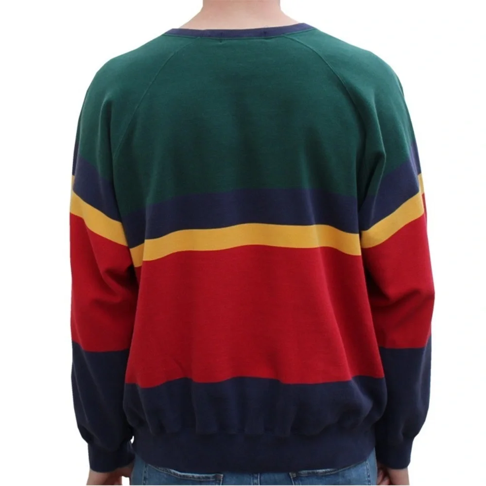 Vintage Polo Ralph Lauren Colorful Stripe Crewneck Sweatshirt *Rare - M